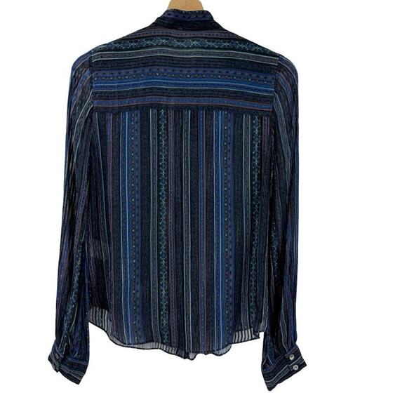 Veronica Beard Mixed Stripe Button Blouse Top Sz 0 - Picture 4 of 8